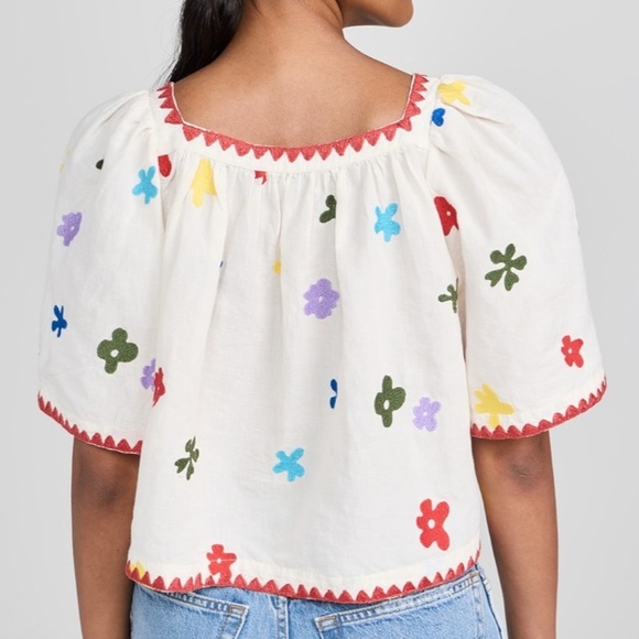 Caroline Constas Embroidered trim and floral motif Top - Picture 7 of 16